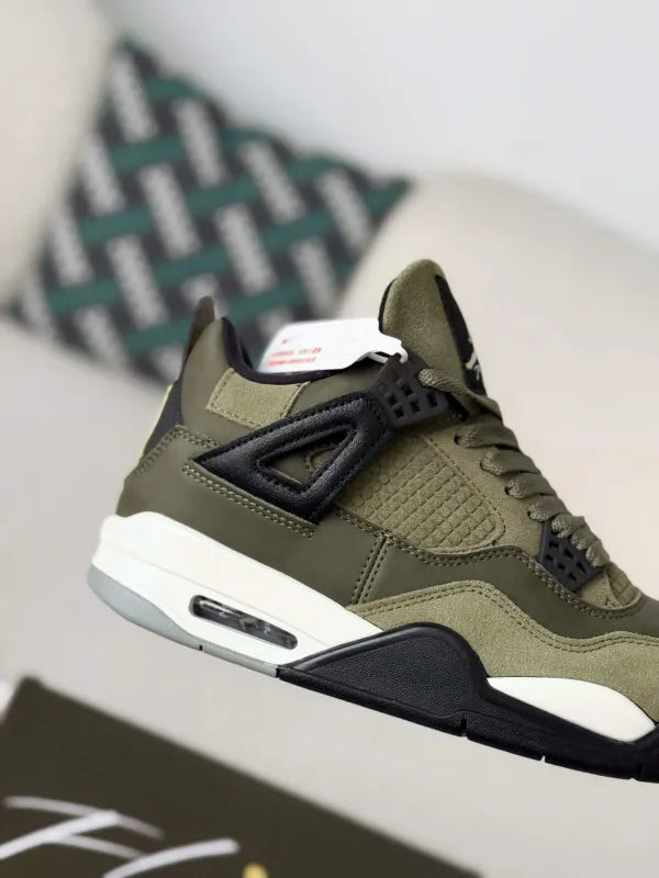Air Jordan 4 Retro SE Craft “Medium Olive” Sneakers – Olive, Black & Cream