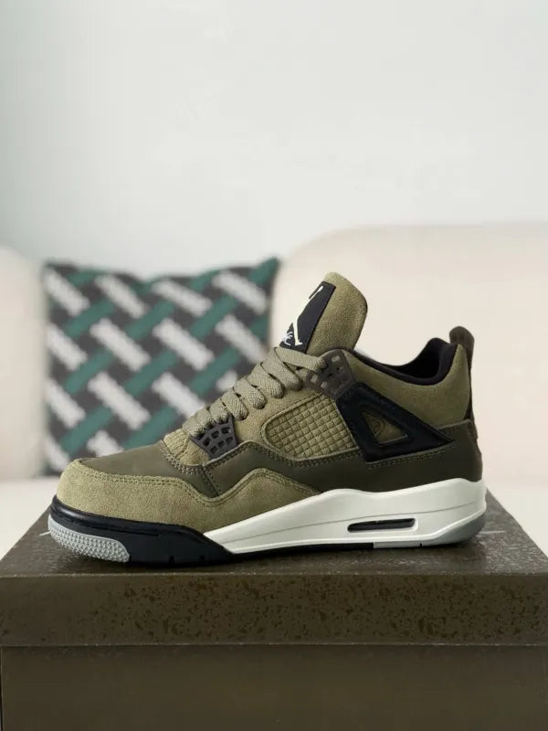 Air Jordan 4 Retro SE Craft “Medium Olive” Sneakers – Olive, Black & Cream