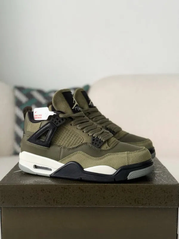 Air Jordan 4 Retro SE Craft “Medium Olive” Sneakers – Olive, Black & Cream