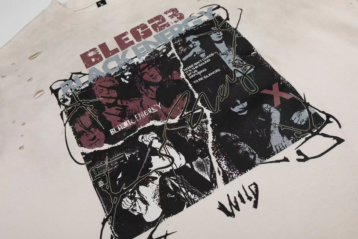 Streetwear Punk Print Short Sleeve
