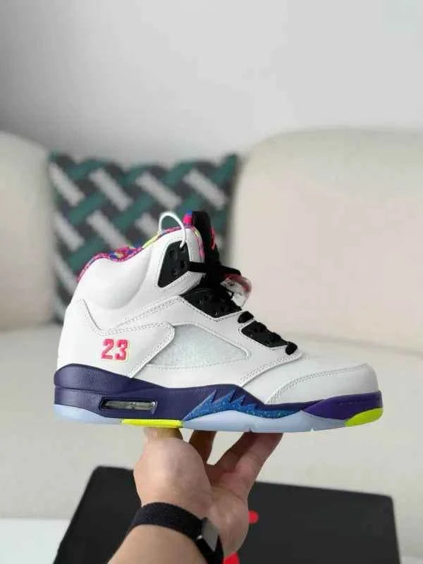 Air Jordan 5 Retro “Alternate Bel-Air” Sneakers – White, Purple & Multi-Color