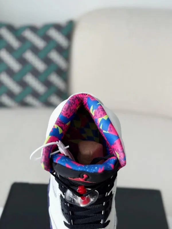 Air Jordan 5 Retro “Alternate Bel-Air” Sneakers – White, Purple & Multi-Color
