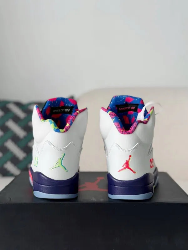 Air Jordan 5 Retro “Alternate Bel-Air” Sneakers – White, Purple & Multi-Color
