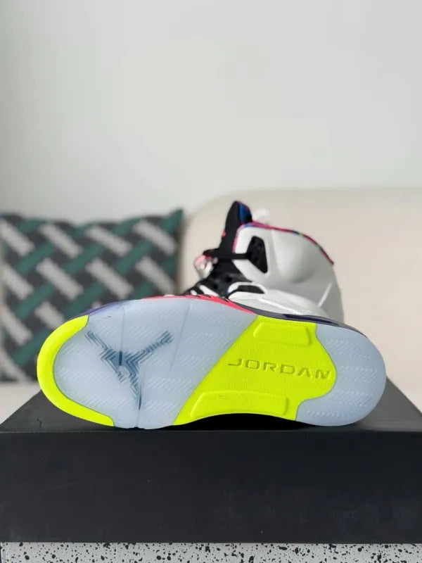 Air Jordan 5 Retro “Alternate Bel-Air” Sneakers – White, Purple & Multi-Color