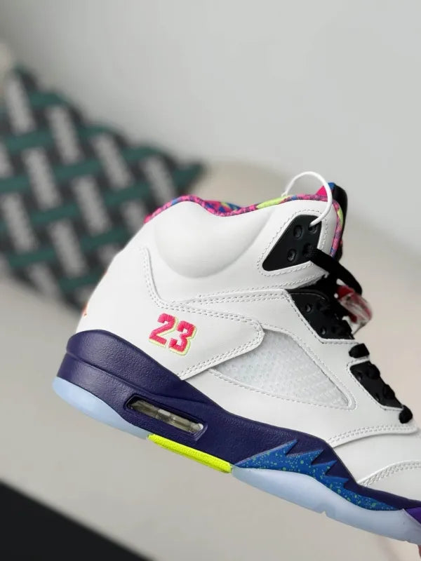 Air Jordan 5 Retro “Alternate Bel-Air” Sneakers – White, Purple & Multi-Color