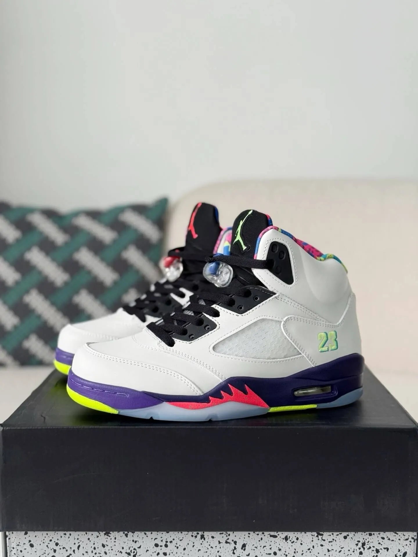 Air Jordan 5 Retro “Alternate Bel-Air” Sneakers – White, Purple & Multi-Color