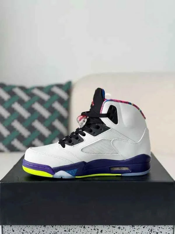 Air Jordan 5 Retro “Alternate Bel-Air” Sneakers – White, Purple & Multi-Color