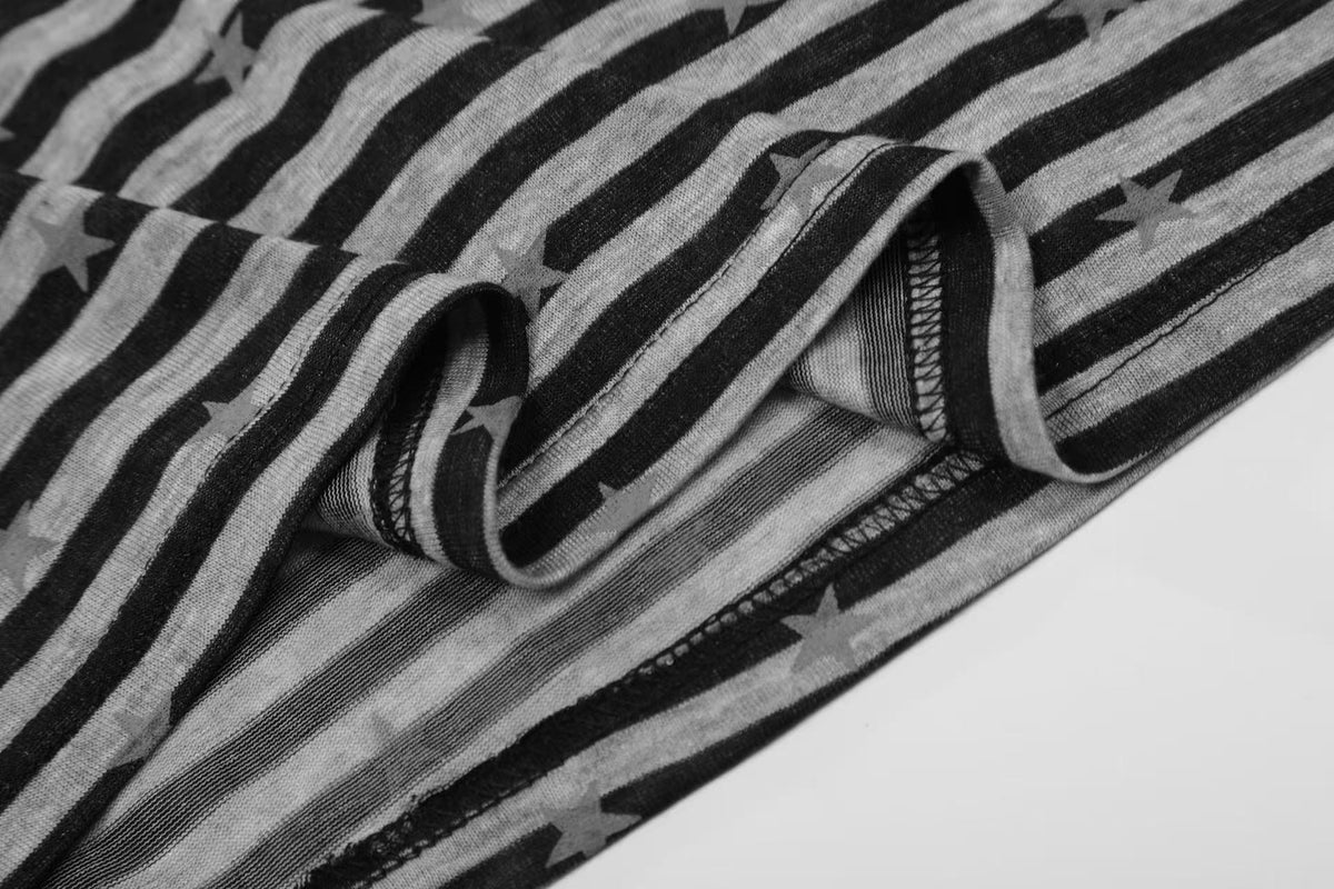 Striped Star Print Long Sleeve
