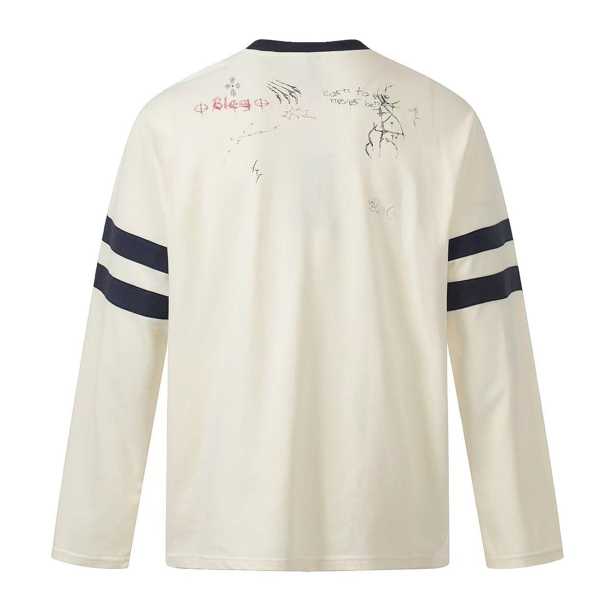 Distressed Patch Number 23 Embroidery Long Sleeve