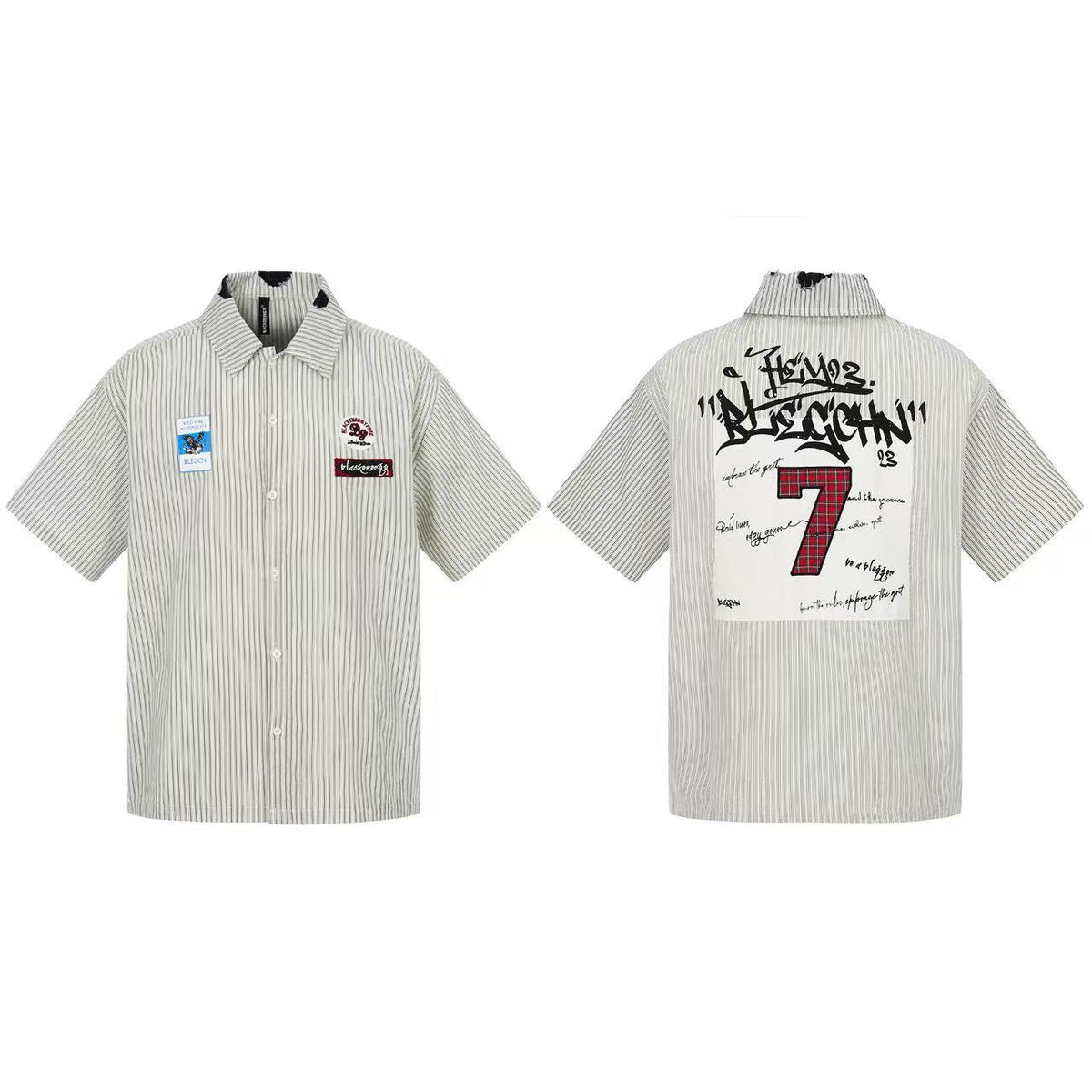 Vintage 7 Graffiti Striped Shirt