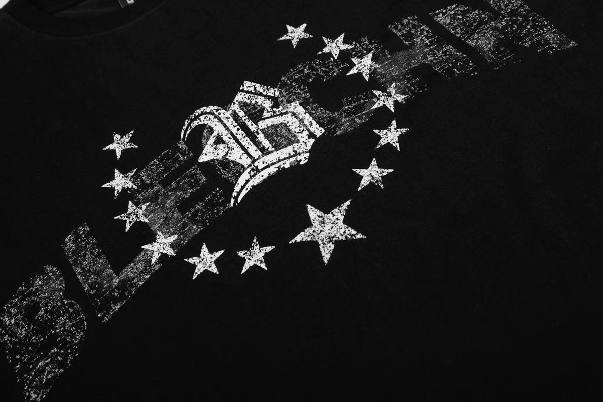 Distressed Star Gothic Fake Two-Piece Long Sleeve