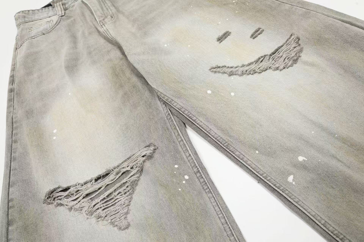 Vintage Washed Ripped Distressed Baggy Jeans