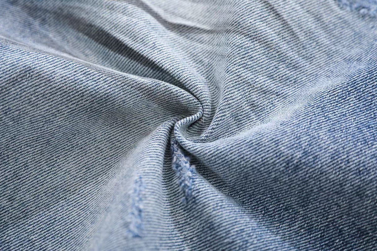 Distressed Washed  Wide-Leg Denim Jorts