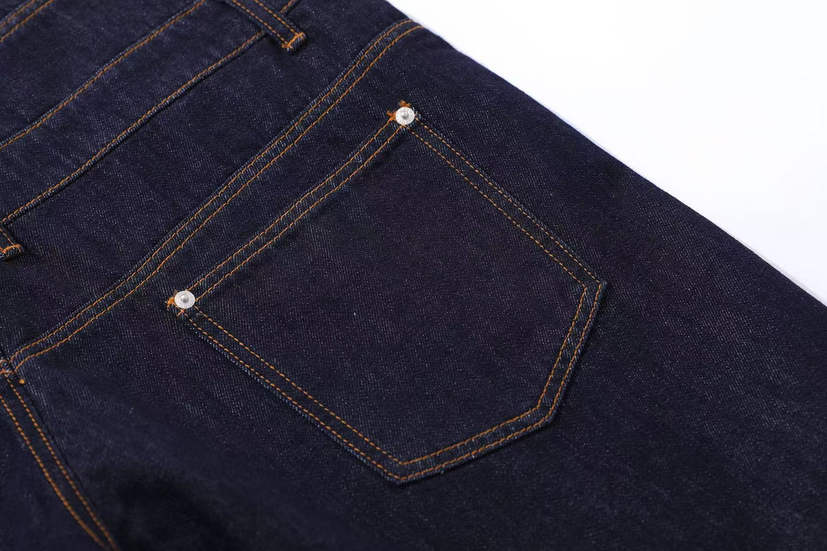 Vintage Washed  Studded Wide-Leg Denim Jorts