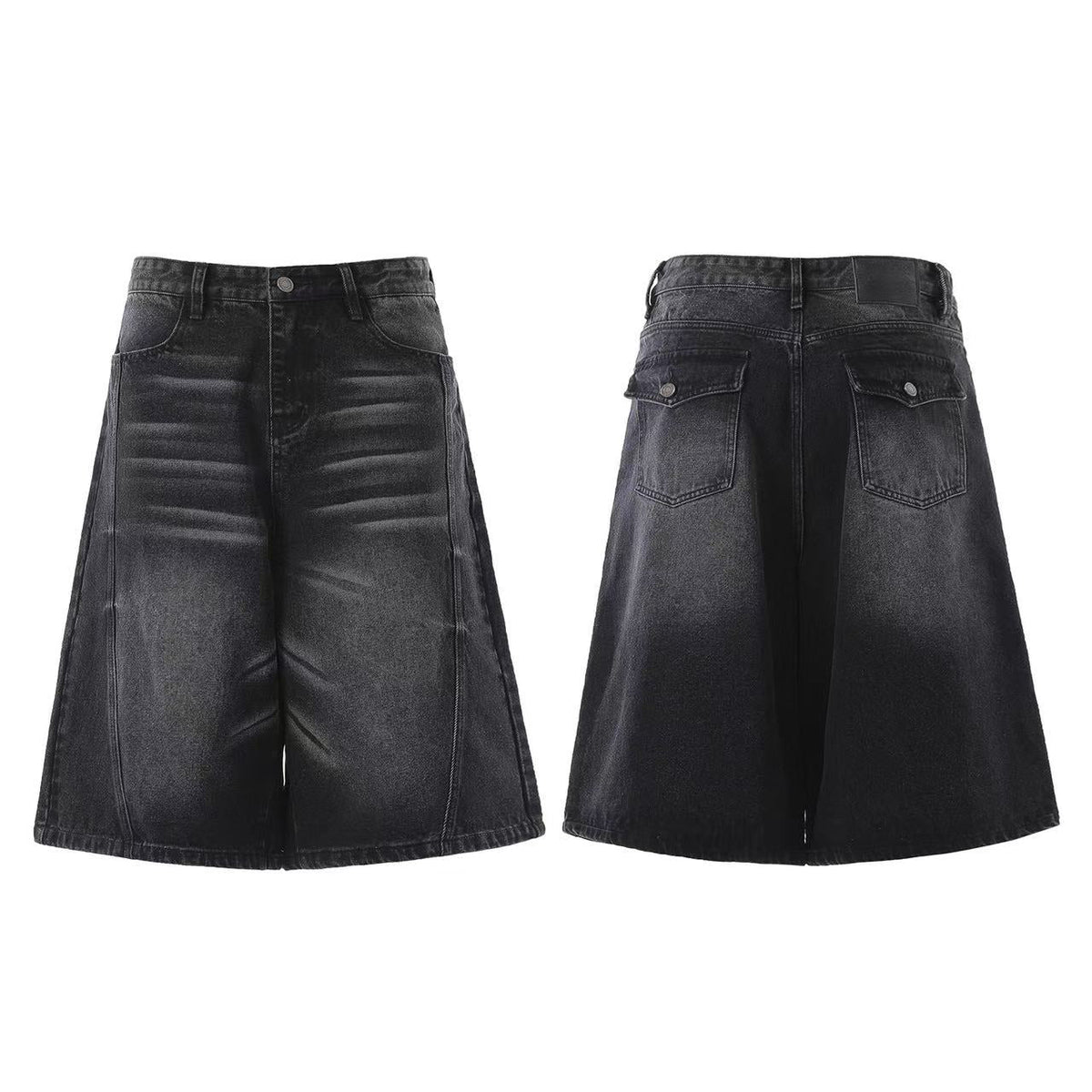 Vintage Wide-Leg Knee-Length Jorts