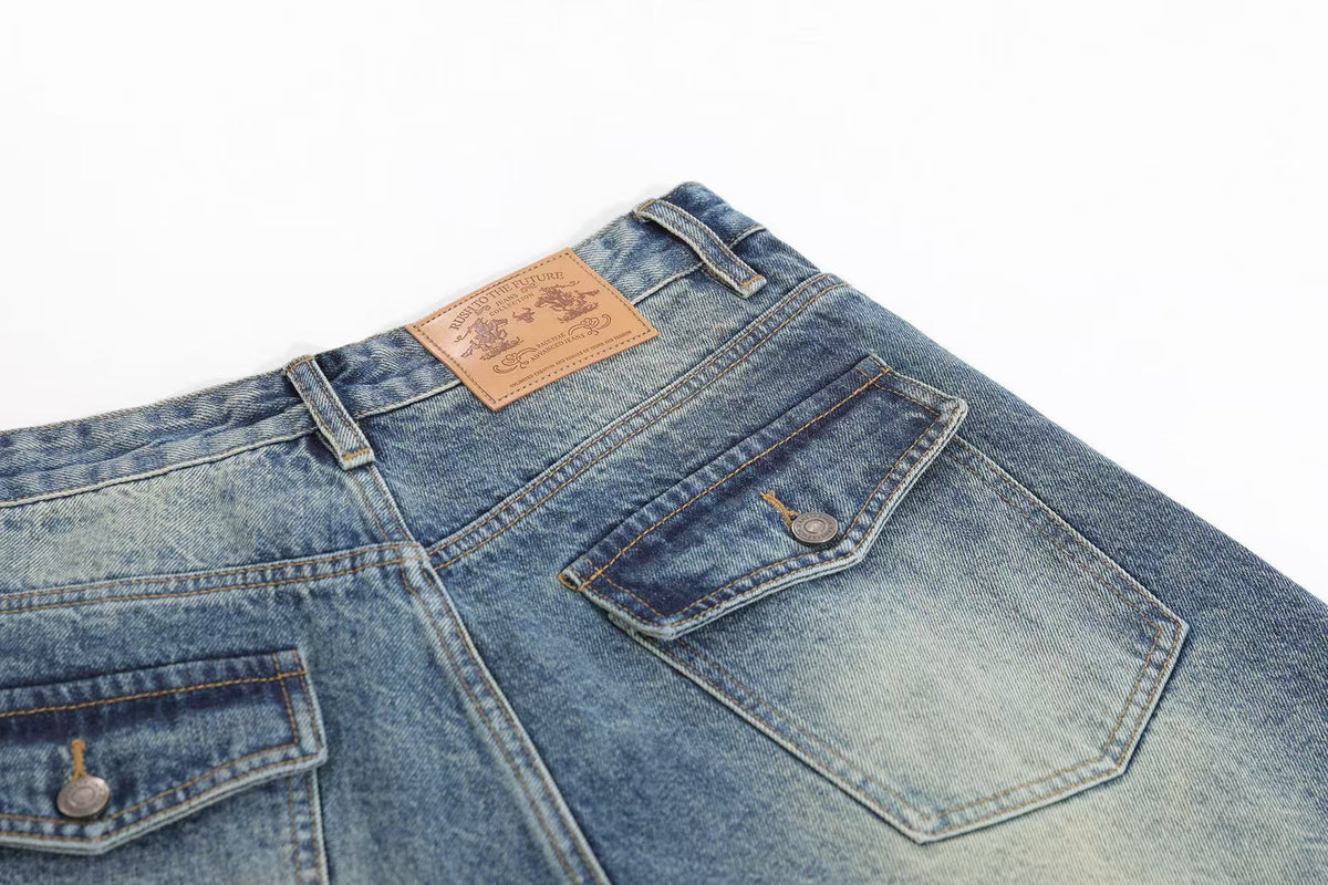 Vintage Wide-Leg Knee-Length Jorts