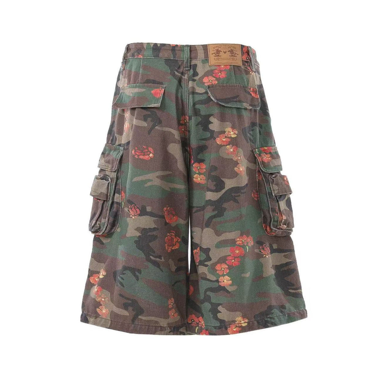 Camo Floral Baggy Wide-Leg Jorts