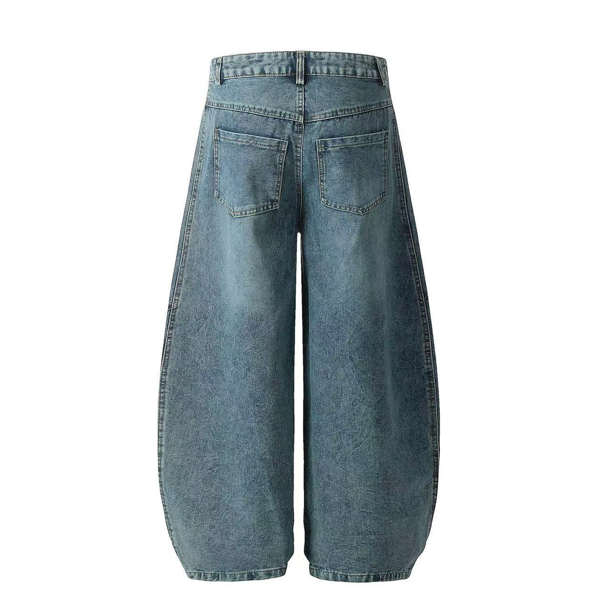Contrast Striped Stitching Baggy Jeans
