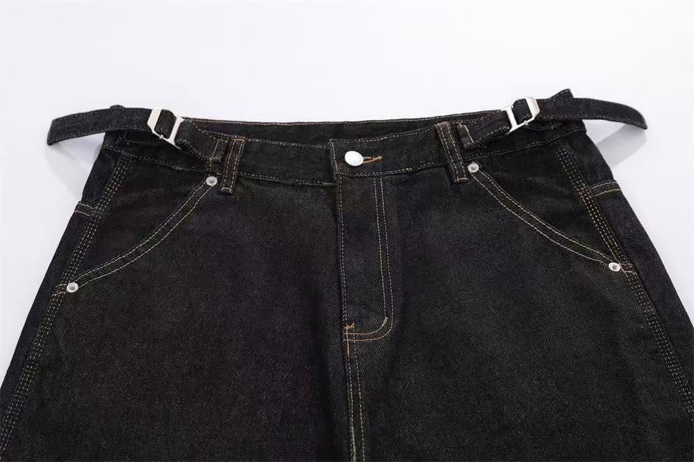 Vintage Contrast Carpenter Wide-Leg Jorts
