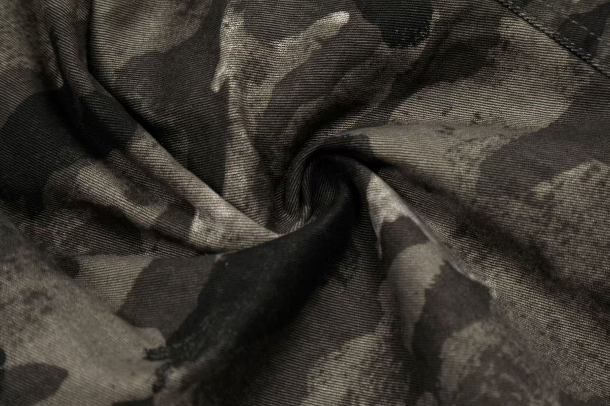 Camo Wide-Leg Knee-Length Jorts