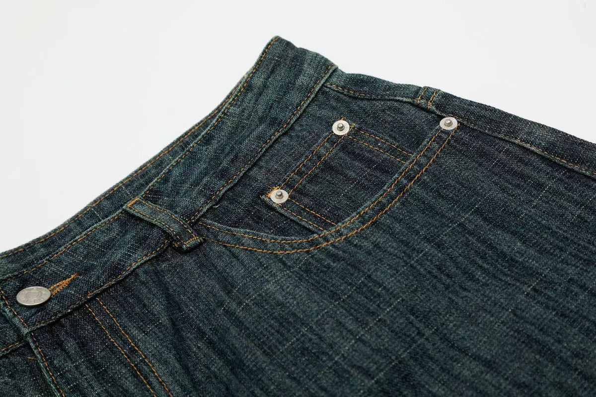 Vintage Washed Wide-Leg Denim Jorts