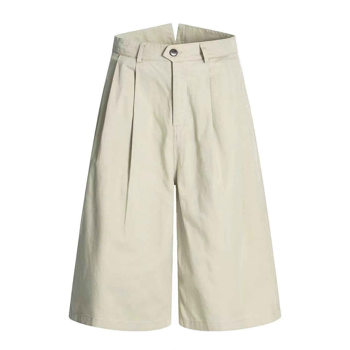 High Waisted Pleated Wide Leg Jorts