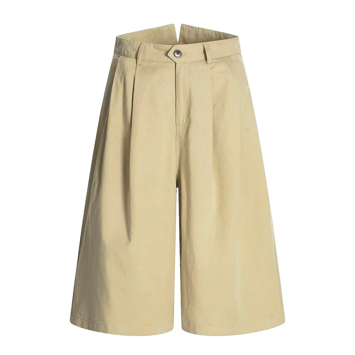 High Waisted Pleated Wide Leg Jorts