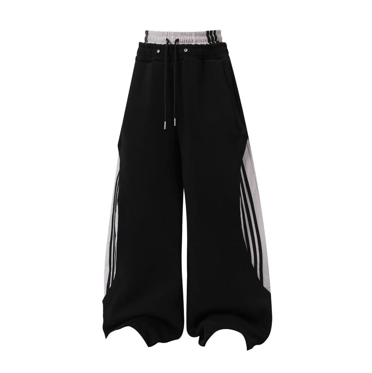 Streetwear Side Stripe Baggy Wide-Leg Sweatpants