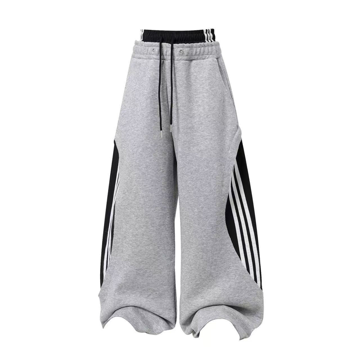 Streetwear Side Stripe Baggy Wide-Leg Sweatpants