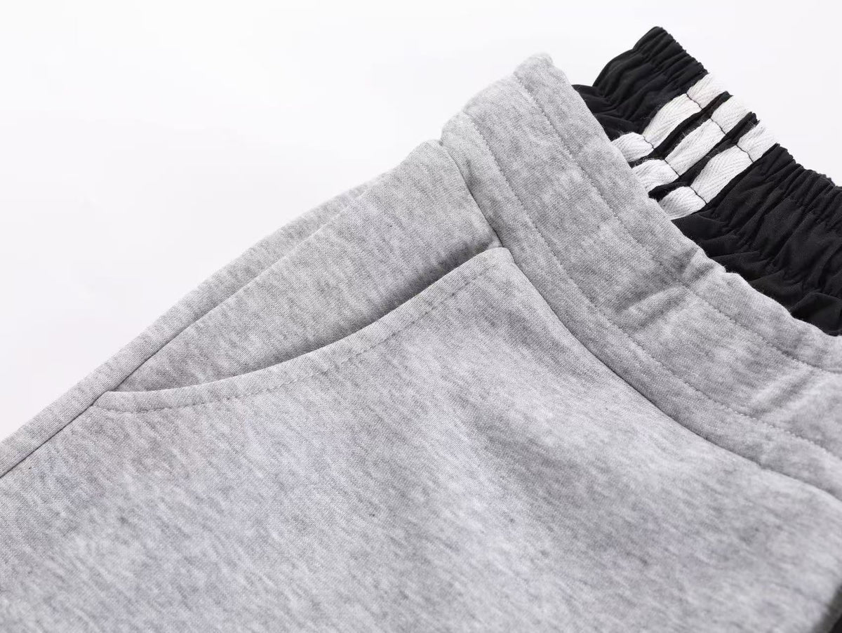 Streetwear Side Stripe Baggy Wide-Leg Sweatpants