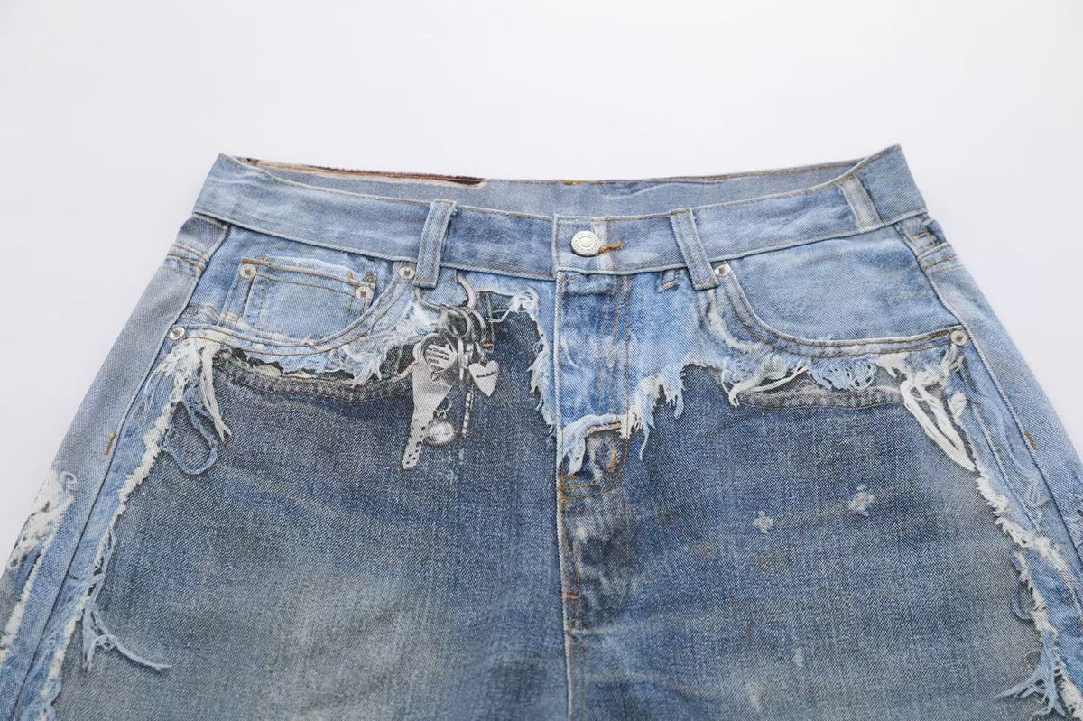 3D Print Fake Layered Distressed Wide-Leg Jorts