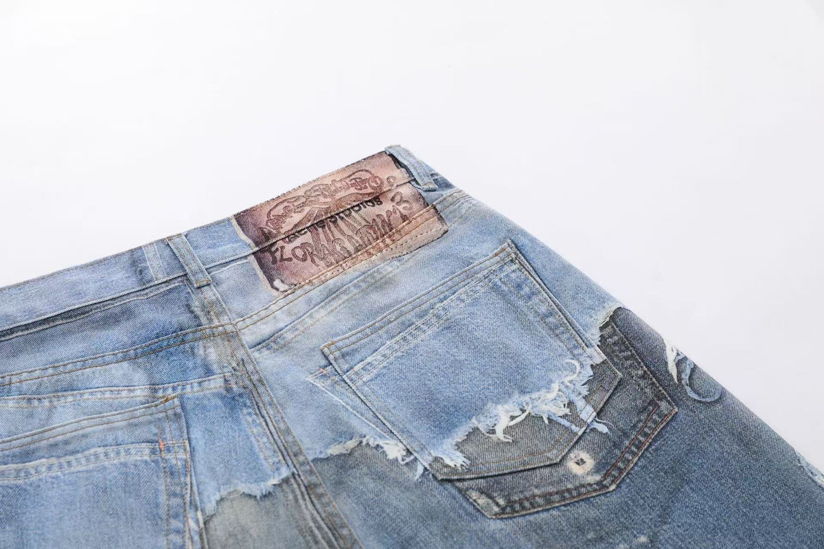 3D Print Fake Layered Distressed Wide-Leg Jorts