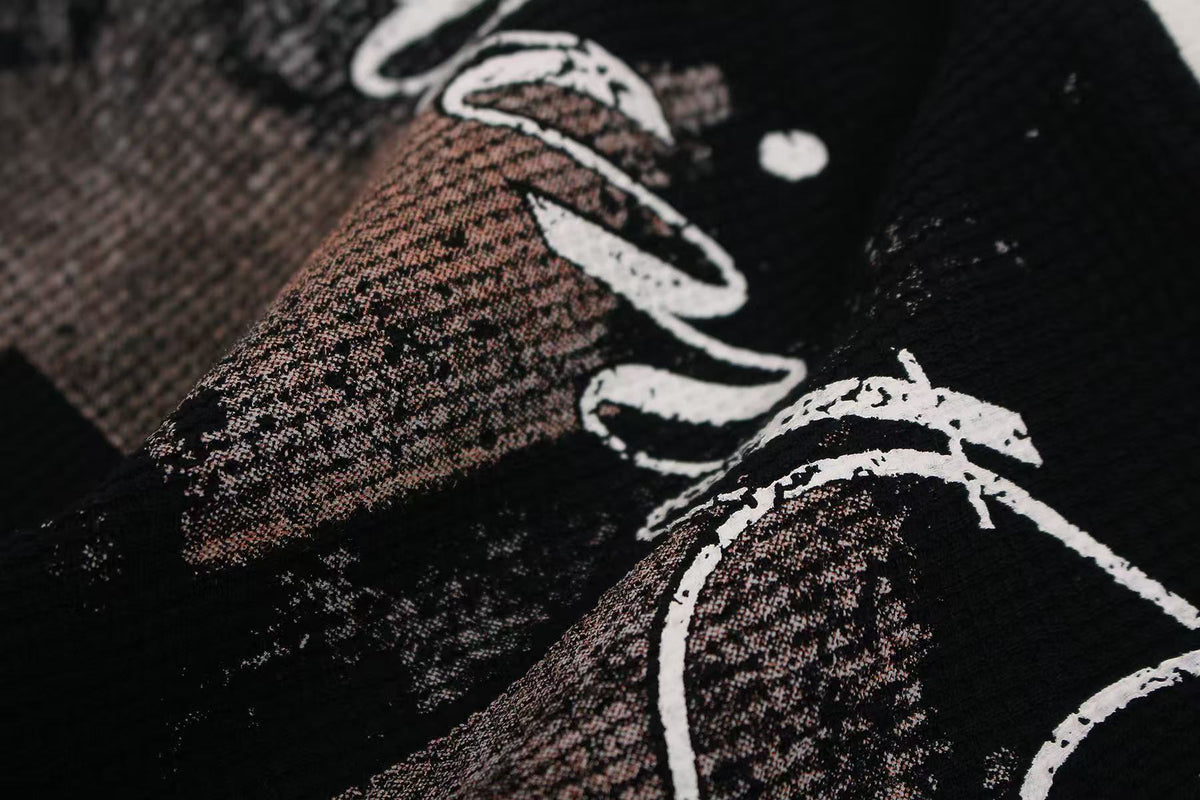 Saint Tears Cross Print Waffle Knit T-Shirt