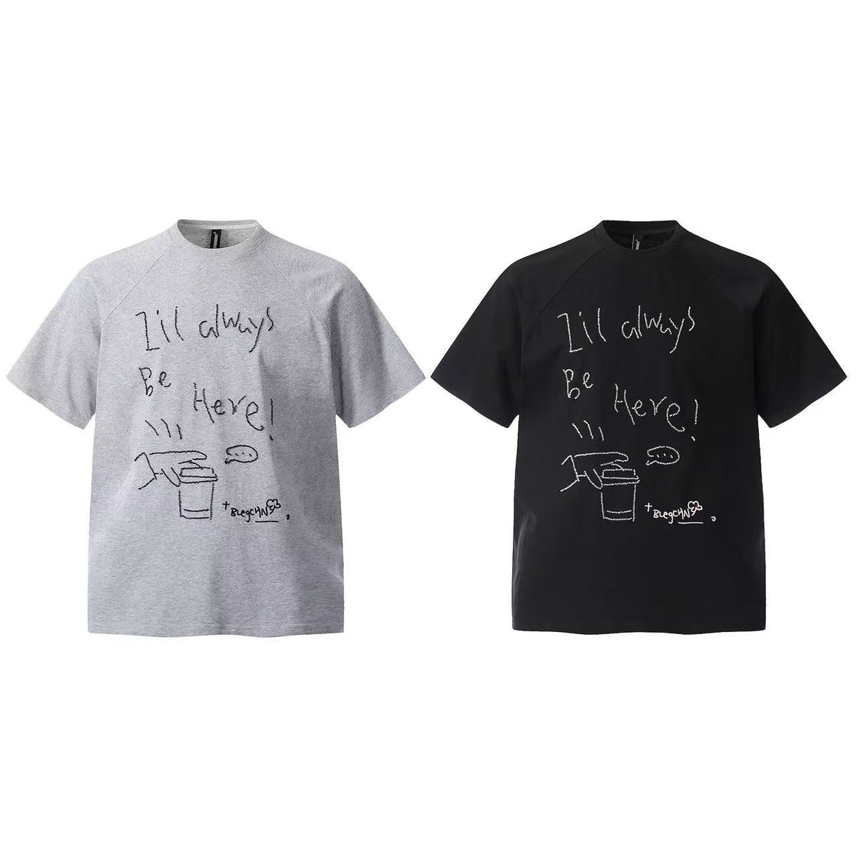 Streetwear Text Embroidery T-Shirt