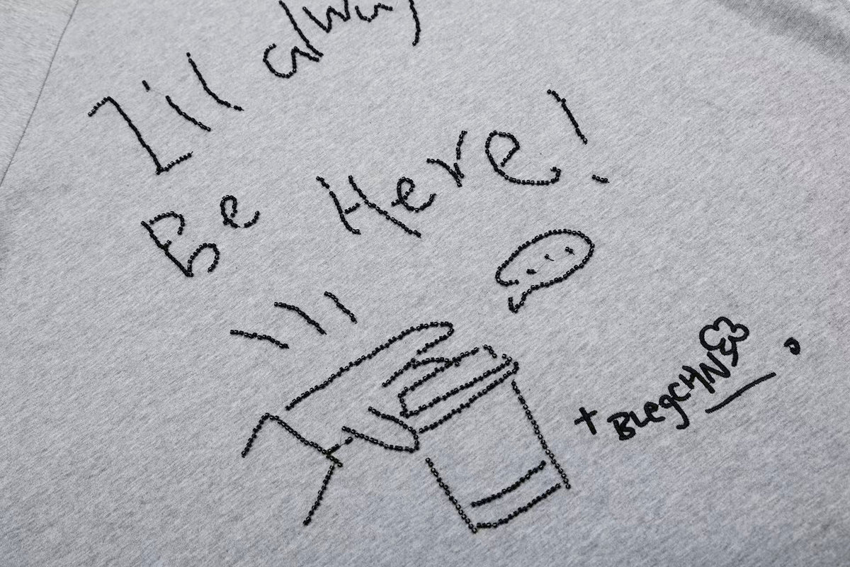 Streetwear Text Embroidery T-Shirt