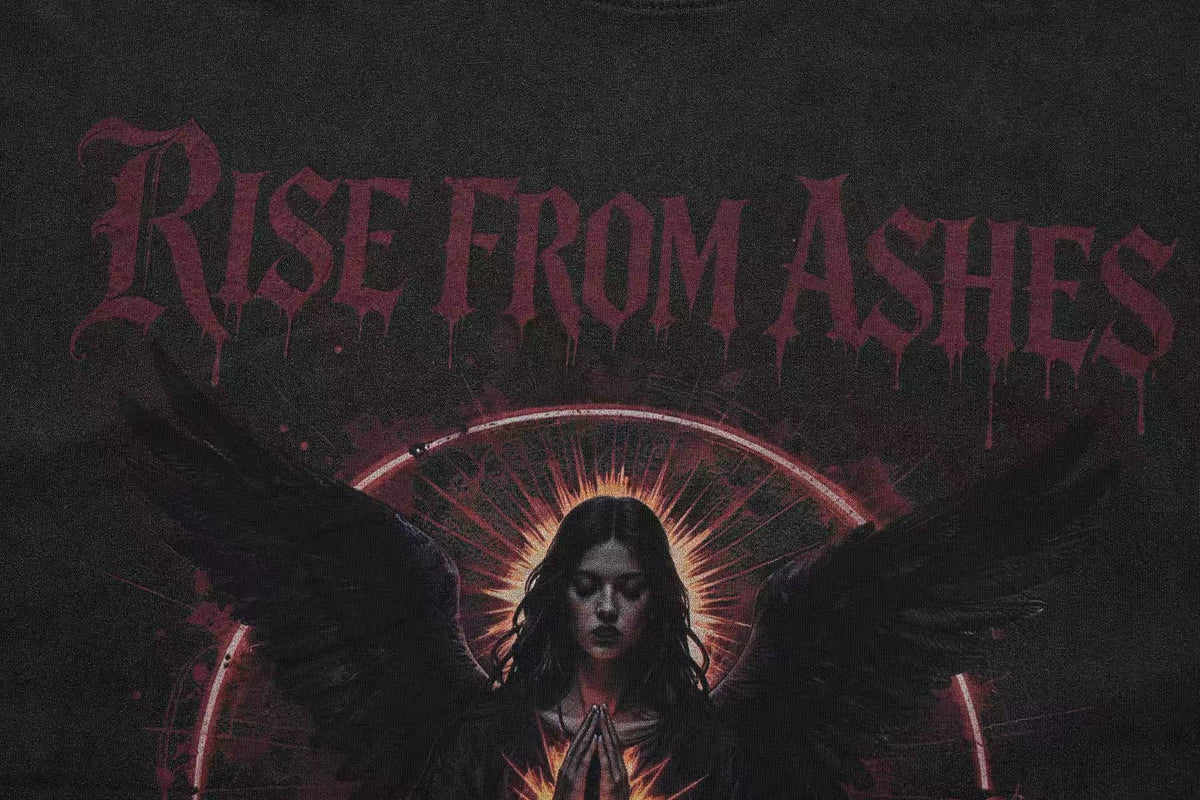 Streetwear Gothic Angel Print T-Shirt