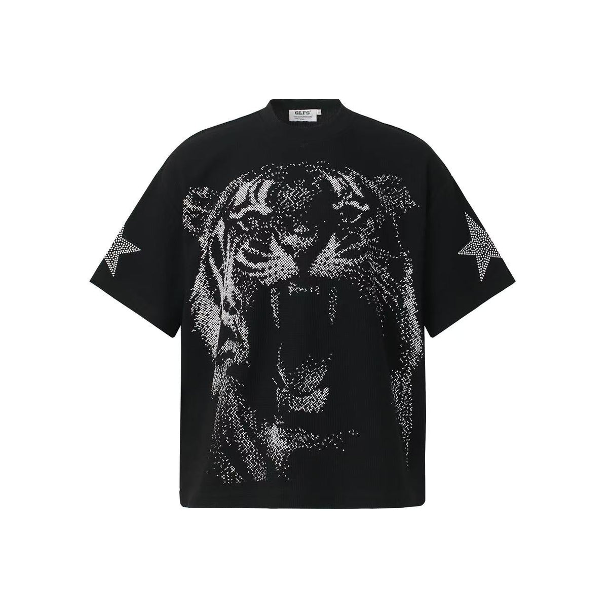 Streetwear Waffle Tiger Graphic Print T-Shirt