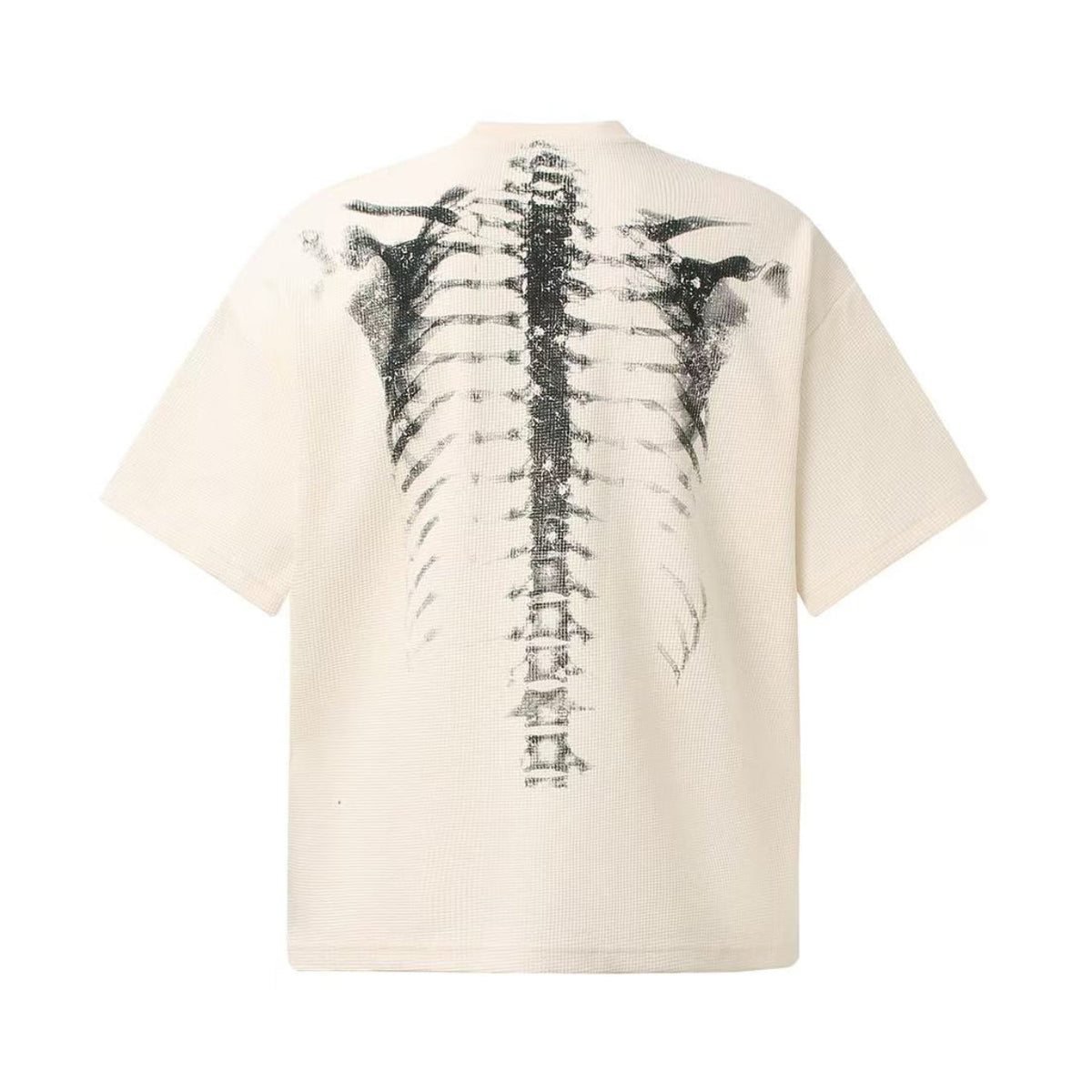 Streetwear Waffle Skeleton Print T-Shirt