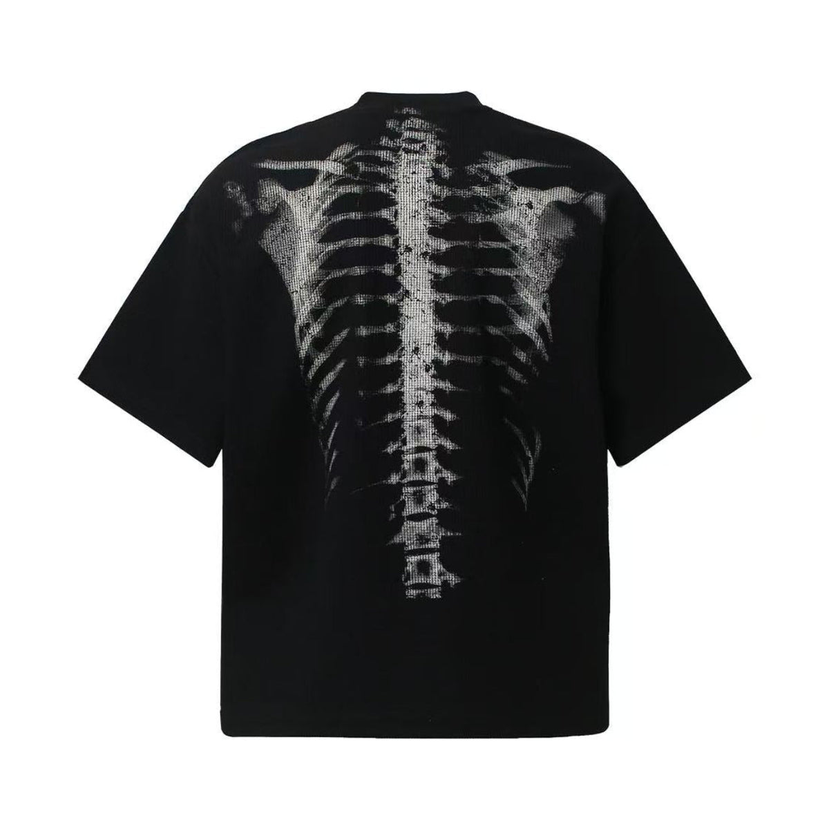 Streetwear Waffle Skeleton Print T-Shirt