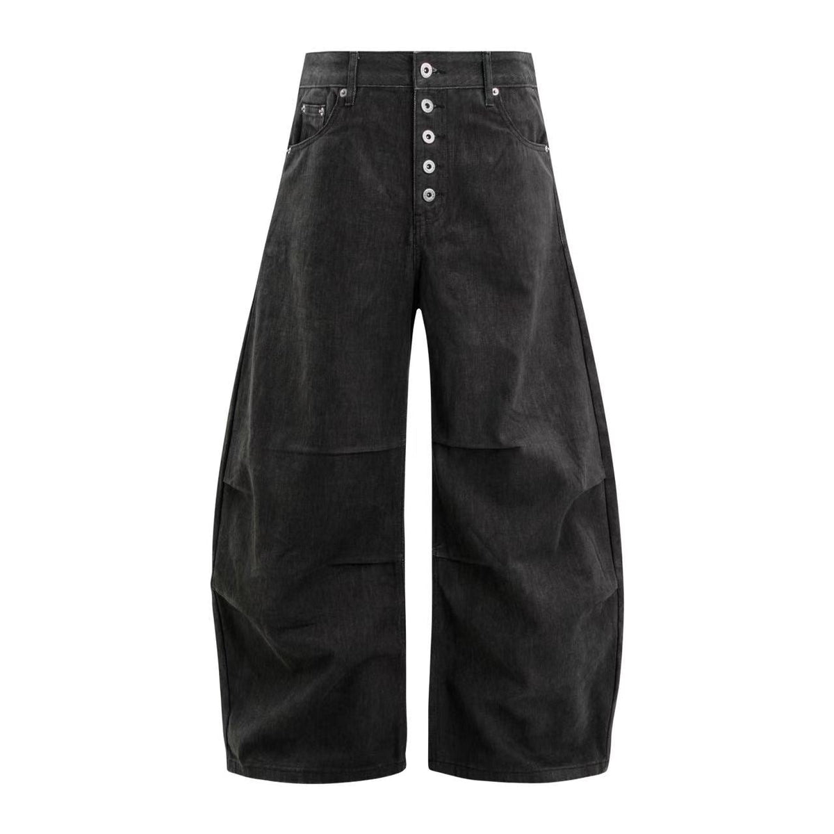 Multi-Button Pleated Baggy Cargo Pants