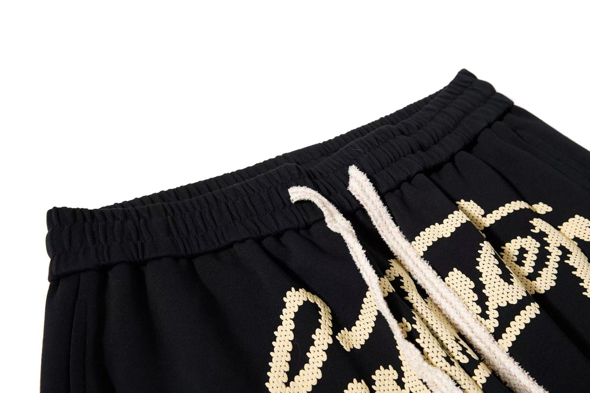 Gradient Star Script Print Wide-Leg Sweatpants