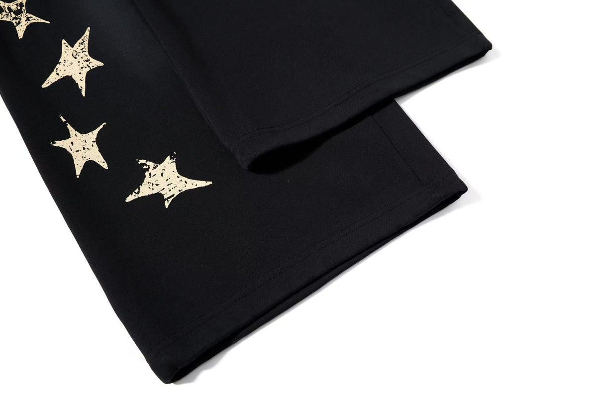 Gradient Star Script Print Wide-Leg Sweatpants