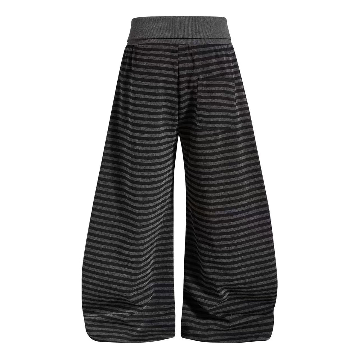 Striped Distressed Number Print Wide-Leg Sweatpants