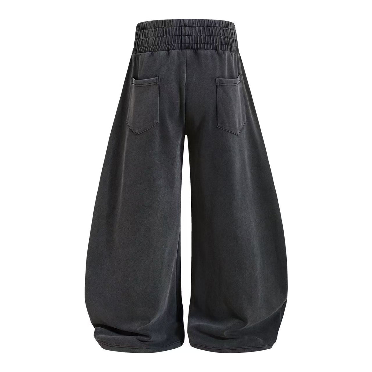 Washed Crackle Letter Baggy Wide-Leg Sweatpants