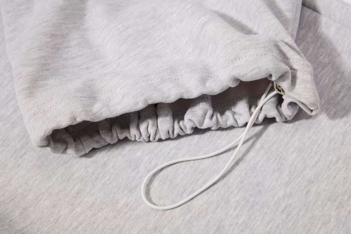 Side Lace-Up Detail Baggy Wide-Leg Sweatpants