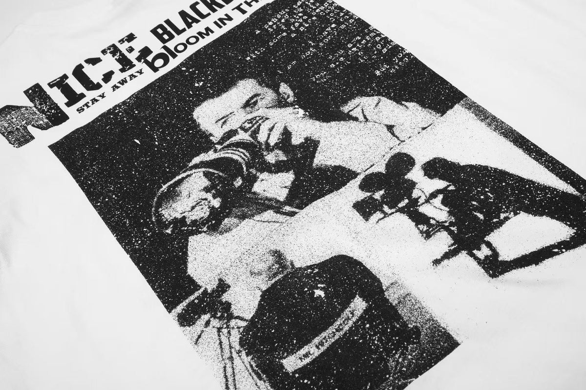 Newspaper Print Color Block Long Sleeve