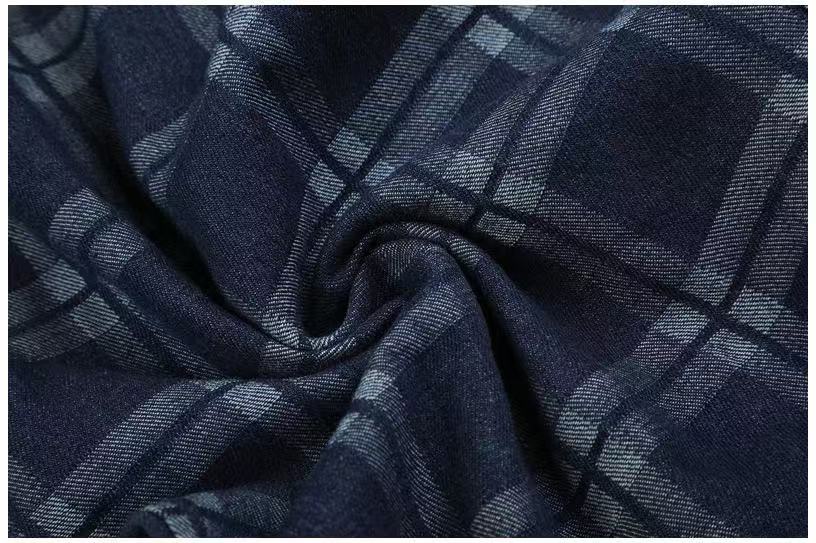Vintage Blue Plaid Wide-Leg Cargo Pants