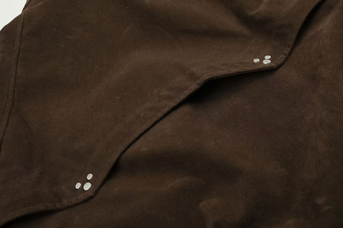 Vintage Studded Faux Suede Cropped Bomber jacket