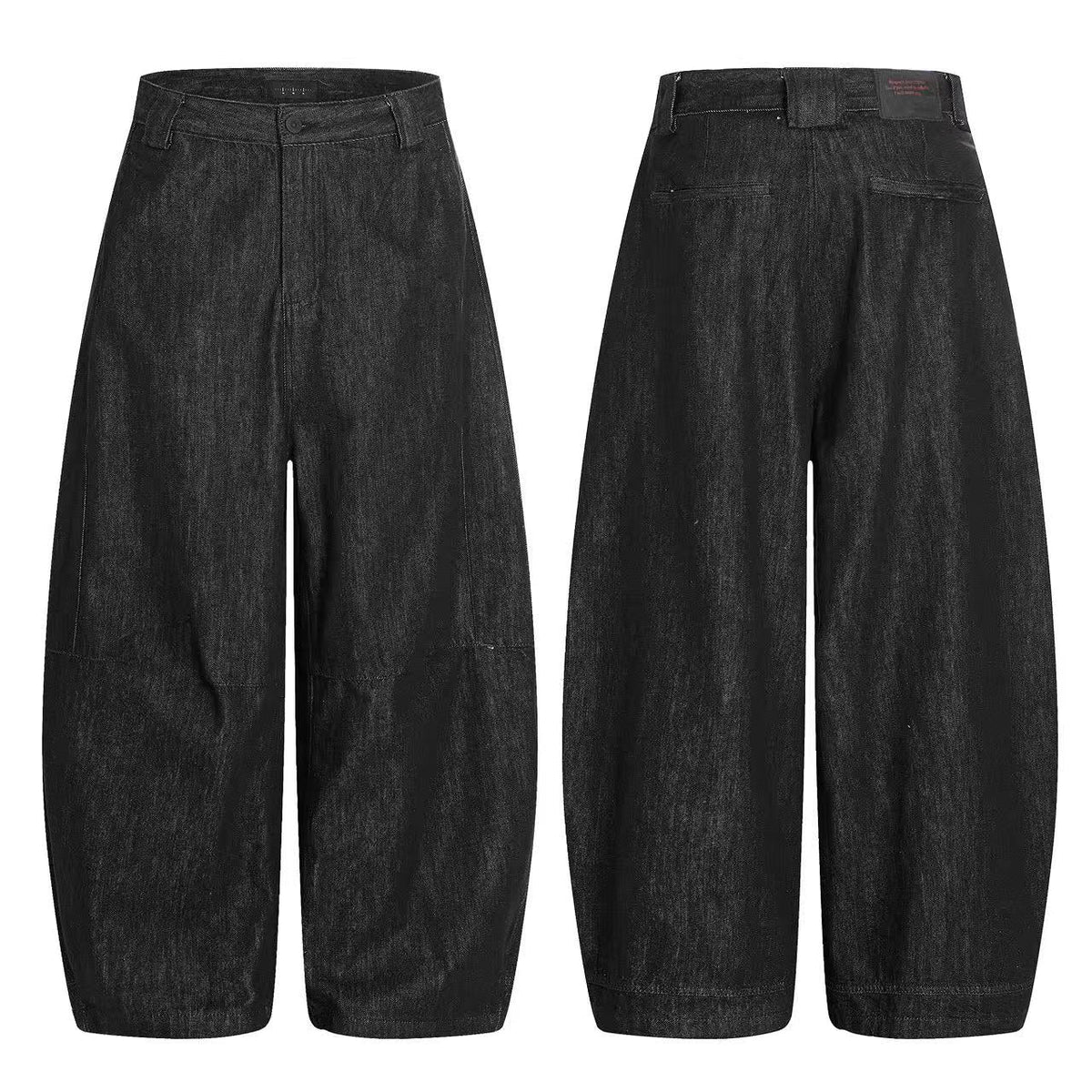 Dark Raw Denim Baggy Wide-Leg Jeans