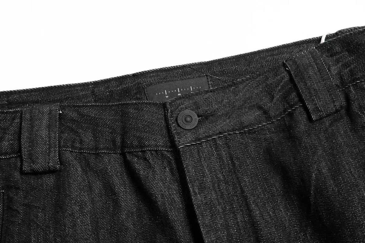 Dark Raw Denim Baggy Wide-Leg Jeans